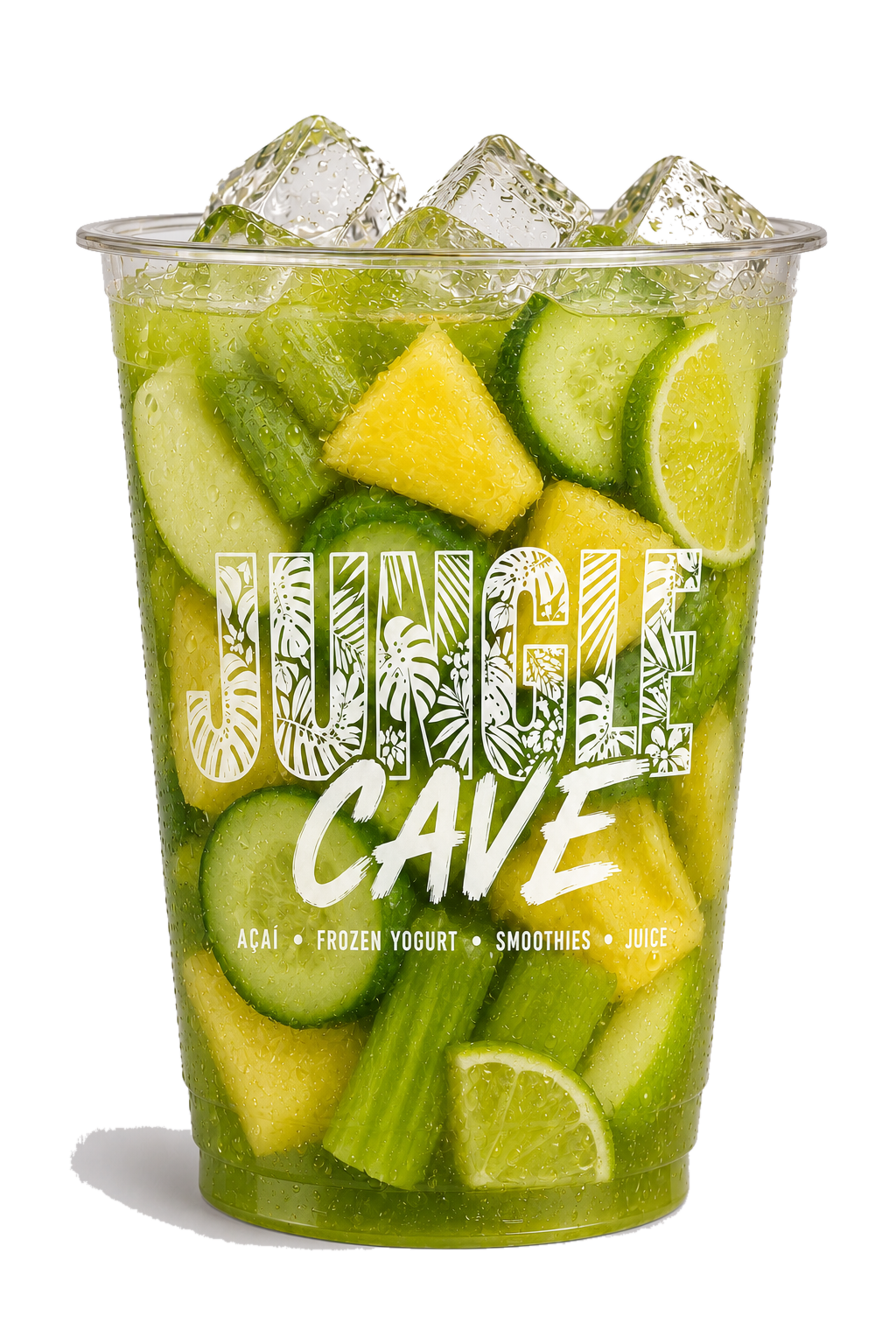 Jungle Cave Celery Cucumber Pineapple Green Apple Lime juice cup